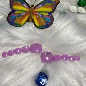 Lavender Press On Toenails
